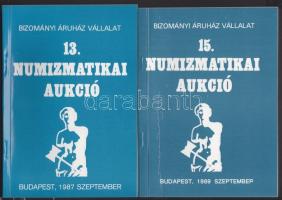 7 db BÁV Numizmatikai Aukció katalógus képekkel az első árveréstől