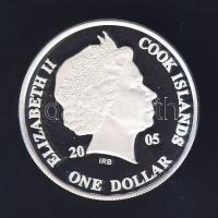 Cook-szigetek 2005. 1$ Ag "Ázsia történelme-George Everest Indiában" T:PP Tanúsítvánnyal!