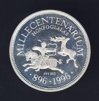 1996. "Millecentenáriumi 896-1996" Ag 11,9g T:PP Díszdobozban, tanúsítvánnyal