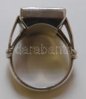 Ezüst férfi pecsétgyűrű, 15x25mm-es fekete onix kővel