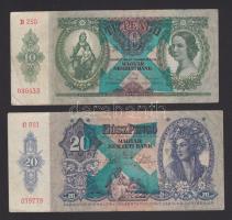 1930-41. 10P ,20P, 50P, 100P (2x) mindegyik hamis nyilaskereszt felülbélyegzéssel T:II,III+