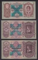 1930-41. 10P ,20P, 50P, 100P (2x) mindegyik hamis nyilaskereszt felülbélyegzéssel T:II,III+