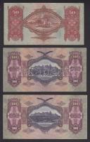 1930-41. 10P ,20P, 50P, 100P (2x) mindegyik hamis nyilaskereszt felülbélyegzéssel T:II,III+