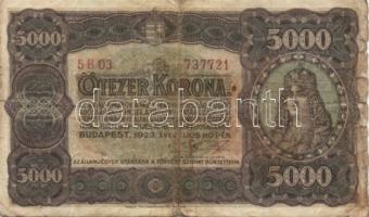 1920. 500K + 1923. 500K + 1923. 1000K piros "8 FILLÉR - NYOLC FILLÉR" felülbélyegzéssel + ...