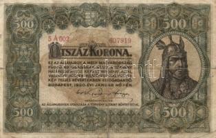 1920. 500K + 1923. 500K + 1923. 1000K piros "8 FILLÉR - NYOLC FILLÉR" felülbélyegzéssel + ...