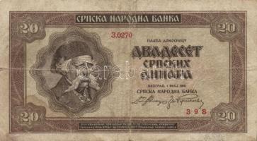 Jugoszlávia + Szerbia/Német megszállás 19 db bankjegy T:vegyes