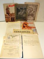 cca 1860-1940 Nagy hagyaték nyomtatvány és okmány tétel. Kb 60 db meghívó, fejléces, okmánybélyeges számla, újság, igazolvány jó állapotban. Érdemes megnézni!