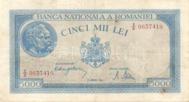 Románia 1947.5000L (5x) T:II+,II