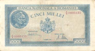 Románia 1947.5000L (5x) T:II+,II