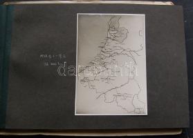 1938 Régi fotóalbum 111 db városfényképpel és egy nagyméretű kartonra ragasztott fotóval