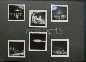 1938 Régi fotóalbum 111 db városfényképpel és egy nagyméretű kartonra ragasztott fotóval