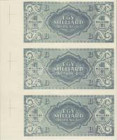 1946. 1.000.000.000BP hátoldali fázisnyomata egybefüggő 3-as csíkban, jó hamisítvány! T:I