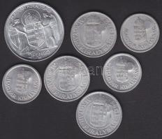 1941-44. 7db klf Alu pengő "sarló-kalapács" ellenjeggyel készült modern fantáziaveret T:1,...