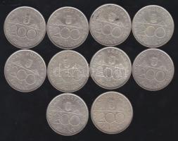 1993-94. 200Ft Ag "Deák" + "MNB" (10x) T:vegyes