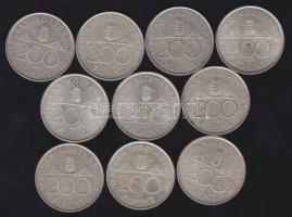 1993-94. 200Ft Ag "Deák" + "MNB" (10x) T:vegyes