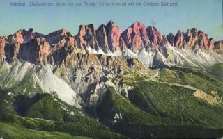 Dolomites; Geisler peaks, Rifugio Plose, Plosehütte; Geisler / mountain peaks