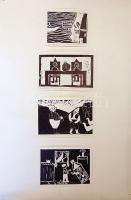 Fametszet-gyakorlatok, 3 nagyméretű tabló 45x65 cm