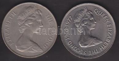 St.Helena 1977. 25p "Ezüst jubileum" T:2 ph. + 1973. 25p "300. évforduló" T:2- p...