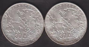 Görögország 1963. 30Dr Ag (2x) "Centenárium-5 király" T:2+