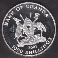 Uganda 2001. 1000Sh Ag (aranyozott focilabda)"Labdarúgó világbajnokság Japán-Korea" T:PP