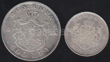 Románia 1942. 200L Ag T:2 + 1944. 500L Ag I.Mihály T:3+