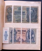 Hagyaték tétel: rengeteg papírpénz, okmányok, okmánybélyegek, levélzárók, ragjegyek, európai és teng...