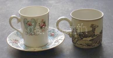 Royal Albert jelzéssel ellátott porcelán csésze és csészealj + Villeroy & Boch porcelán kiscsész...