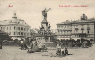 Arad Liberty square with the shop of Sándor Hoffmann and the office of the Girls Marriage Help Association