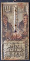 cca 1930 Tatai brikett reklám-falihőmérő / advertising thermometer 10x20 cm