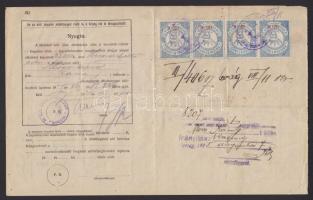 1925 6 db marhalevél forgalmi adó bélyegek és Karcag városi bélyegek vegyes lerovással