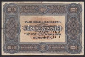 1920. 1000K "MINTA" perforációval, piros 000 sorszámozással! T:IV+