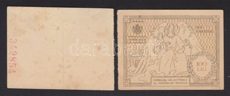 Románia 100L + 3L papír szükségpénzek T:II+,II-