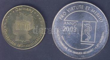 Németország 2003. "Magdeburg" ffm emlékérem T:exPP + NSZK DN "Schwanenburg" aran...