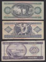 Vegyes papírpénz tétel (6x), benne 10Ft, 20Ft, 500Ft, 1000P, 2000R és 5000M T:vegyes