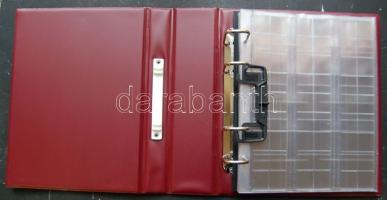 Féláron! Lindner Multi Collect gyűrűs album, bordó színben, 20db albumlappal, összesen 672 férőhelly...