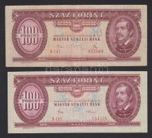 1945-1984. 10db magyar bankjegy, benne: 500P, 10.000P, 100.000P, 10Ft, 20Ft, 50Ft, 100Ft (elcsúszott...