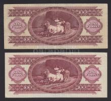 1945-1984. 10db magyar bankjegy, benne: 500P, 10.000P, 100.000P, 10Ft, 20Ft, 50Ft, 100Ft (elcsúszott...