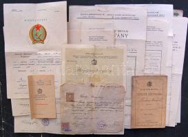 cca 1910-1950 Hagyaték családi okmány tétel kb 35 db