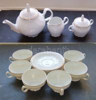 Hatszemélyes cseh porcelán Bernadotte teáskészlet / Set of 6 person tea-set