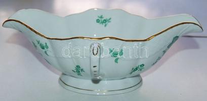 Herendi jelzéssel ellátott PBR-mintás kézzel festett, aranyozott, füles porcelán kínáló tálka / Herend handpainted chinaware porringer 23x17x8 cm