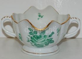 Herendi jelzéssel ellátott PBR-mintás kézzel festett, aranyozott, füles porcelán kínáló tálka / Here...