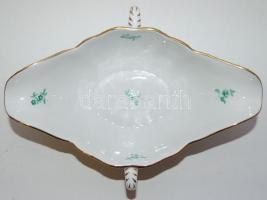 Herendi jelzéssel ellátott PBR-mintás kézzel festett, aranyozott, füles porcelán kínáló tálka / Here...