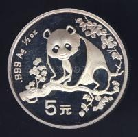 Kína 1993. 5Y Ag "Panda" T:PP