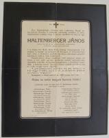 1915 Haltenberger János százados halotti értesítője