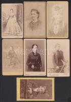 cca 1870-1890 7 db keményhátú fotó ritka magyar fényképészek műtermeiből / 7 vintage photos 7x9 cm