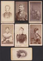 cca 1870-1890 7 db keményhátú fotó ritka magyar fényképészek műtermeiből / 7 vintage photos 7x9 cm