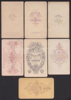 cca 1870-1890 7 db keményhátú fotó ritka magyar fényképészek műtermeiből / 7 vintage photos 7x9 cm