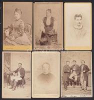 cca 1870-1890 11 db keményhátú fotó magyar és külföldi fényképészek műtermeiből / 11 vintage photos 7x9 cm
