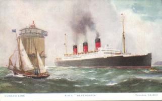 Cunard Line RMS Berengaria artist signed