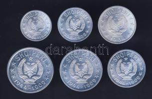 Albánia 1964. 20Q (2x), 1969. 5Q, 10Q, 50Q, 1L " Függetlenségi évforduló" T:1,2